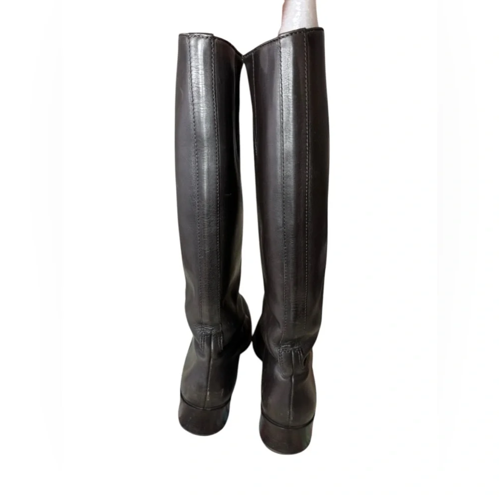 Tory Burch Keaton Dark Brown Leather Riding Boots 9